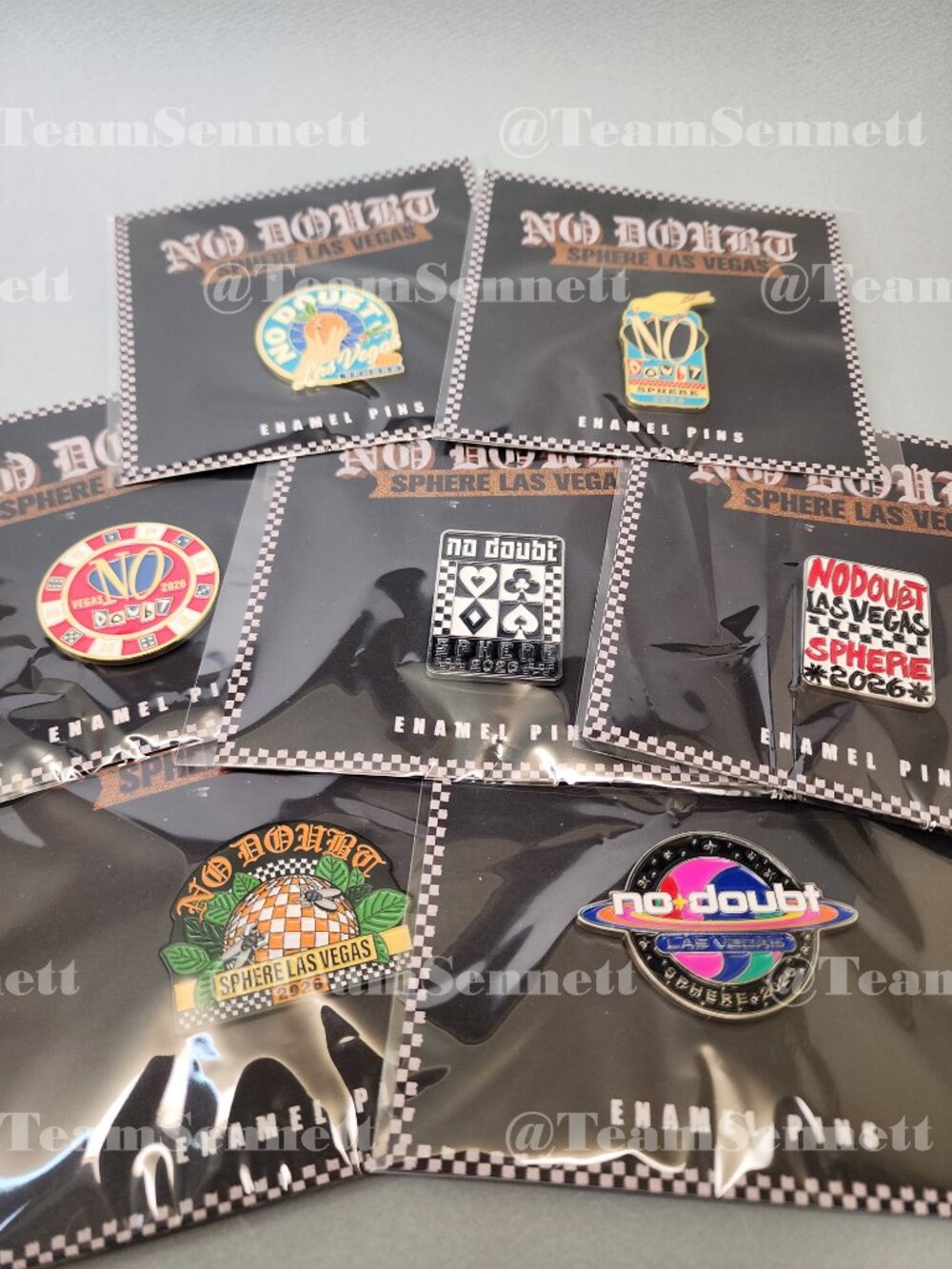 Set of 7 No Doubt Enamel Pins / Sphere Las Vegas Residency 2026